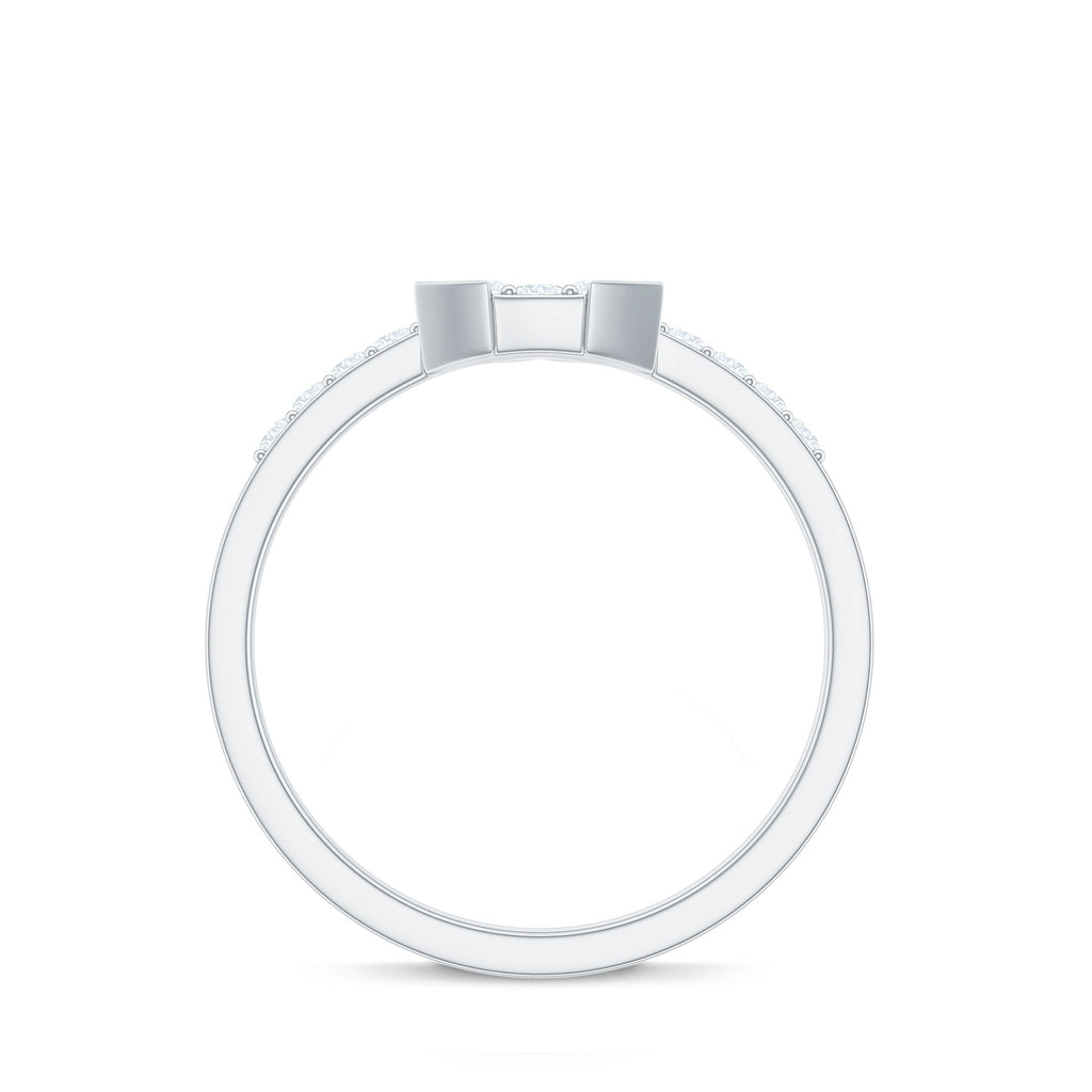 Minimal Diamond Triangular Engagement Ring