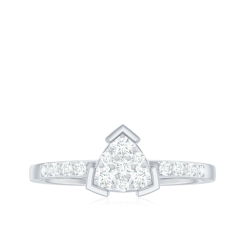 Minimal Diamond Triangular Engagement Ring