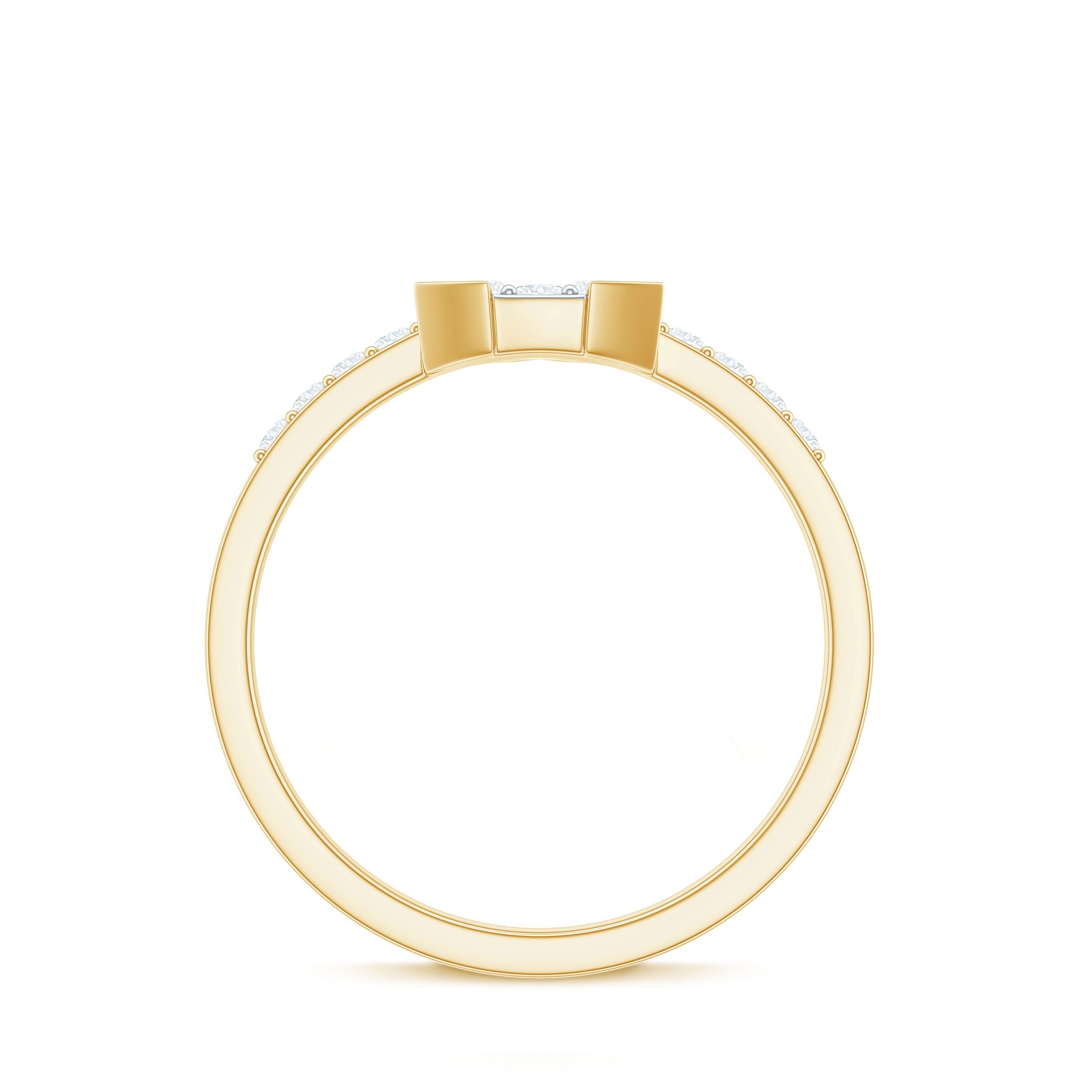 Minimal Diamond Triangular Engagement Ring