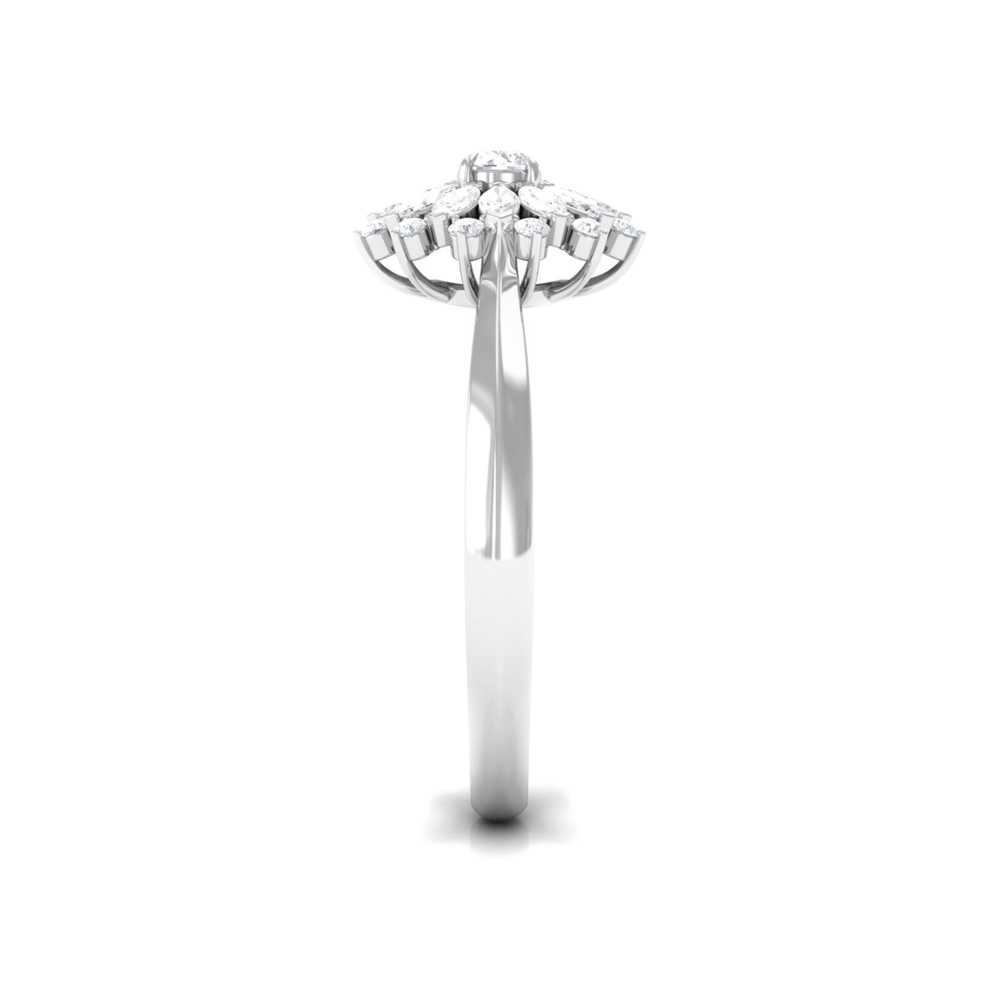 Certified Real Diamond Flower Engagement Ring