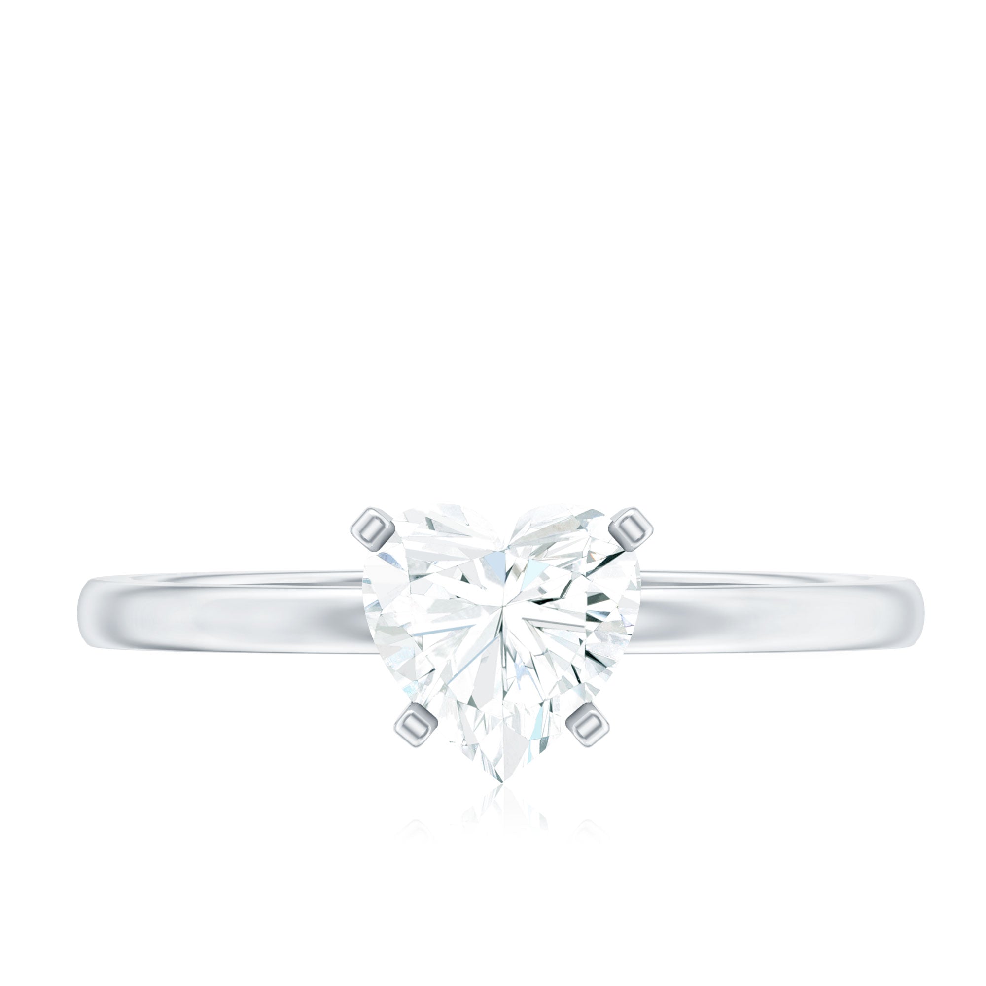 1 CT Heart Shape Certified Moissanite Engagement Ring