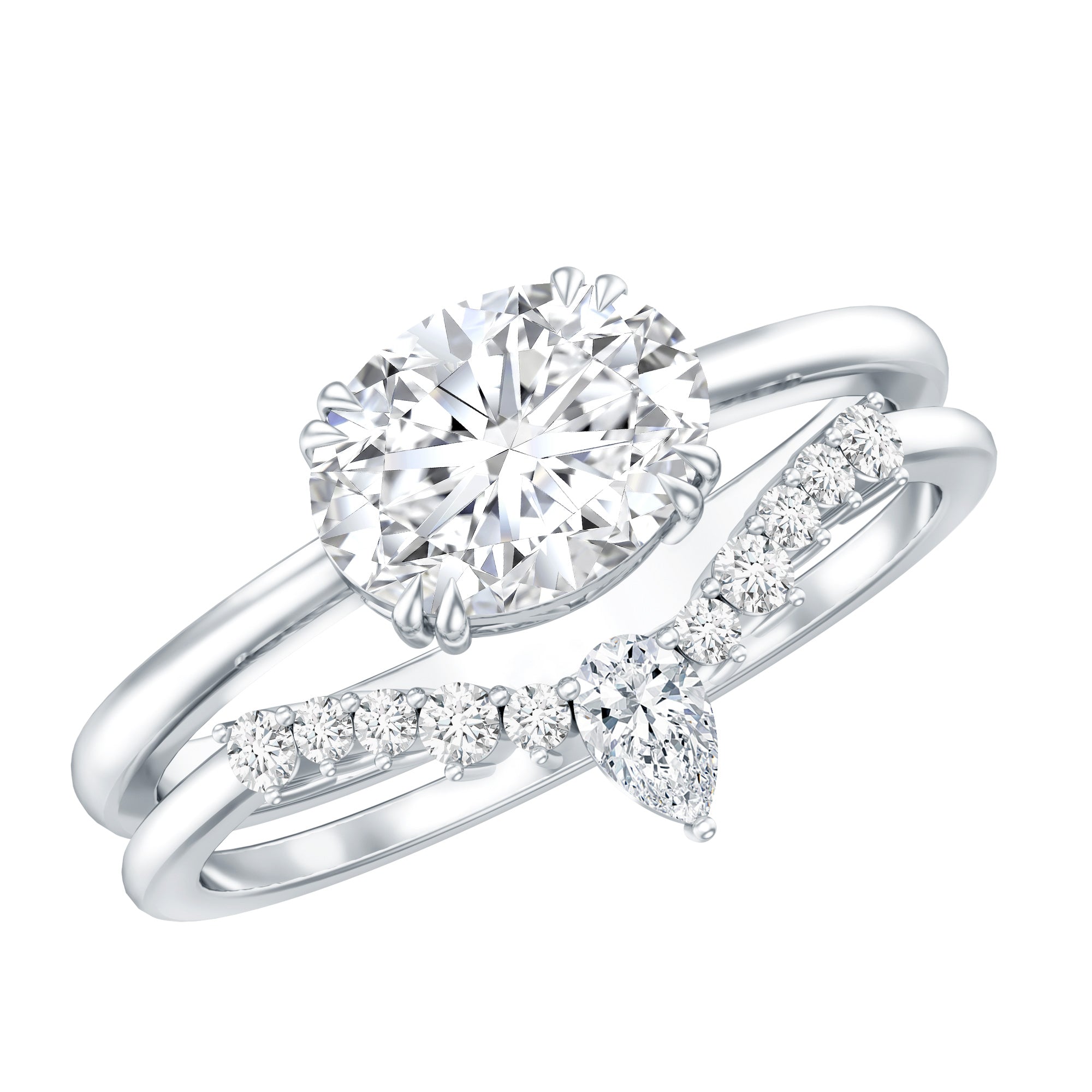 Certified 6X8 MM Oval Lab Grown Diamond Engagement Ring With Enhancer