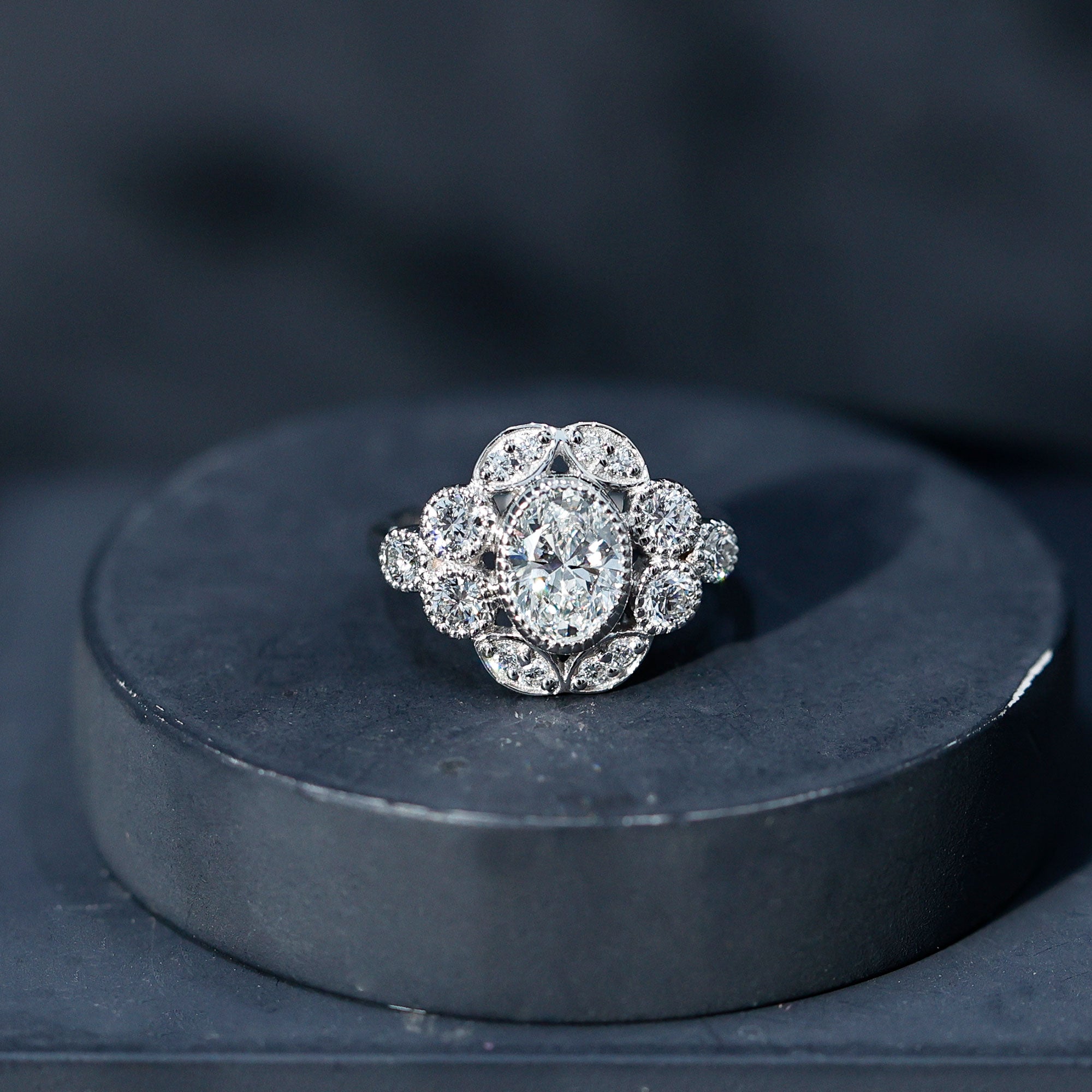 Certified Lab Grown Diamond Oval Engagement Ring