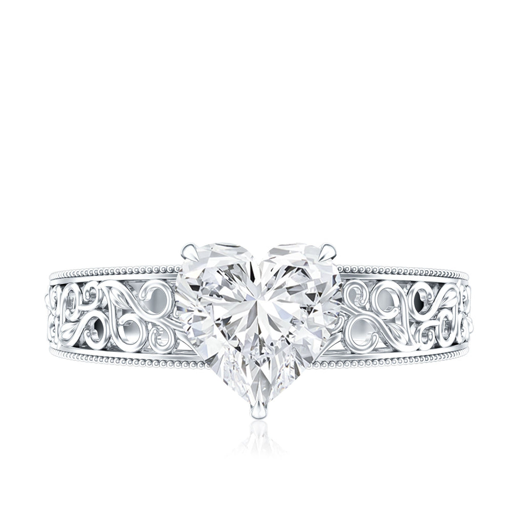 2 Carat Lab Grown Diamond Heart Engagement Ring