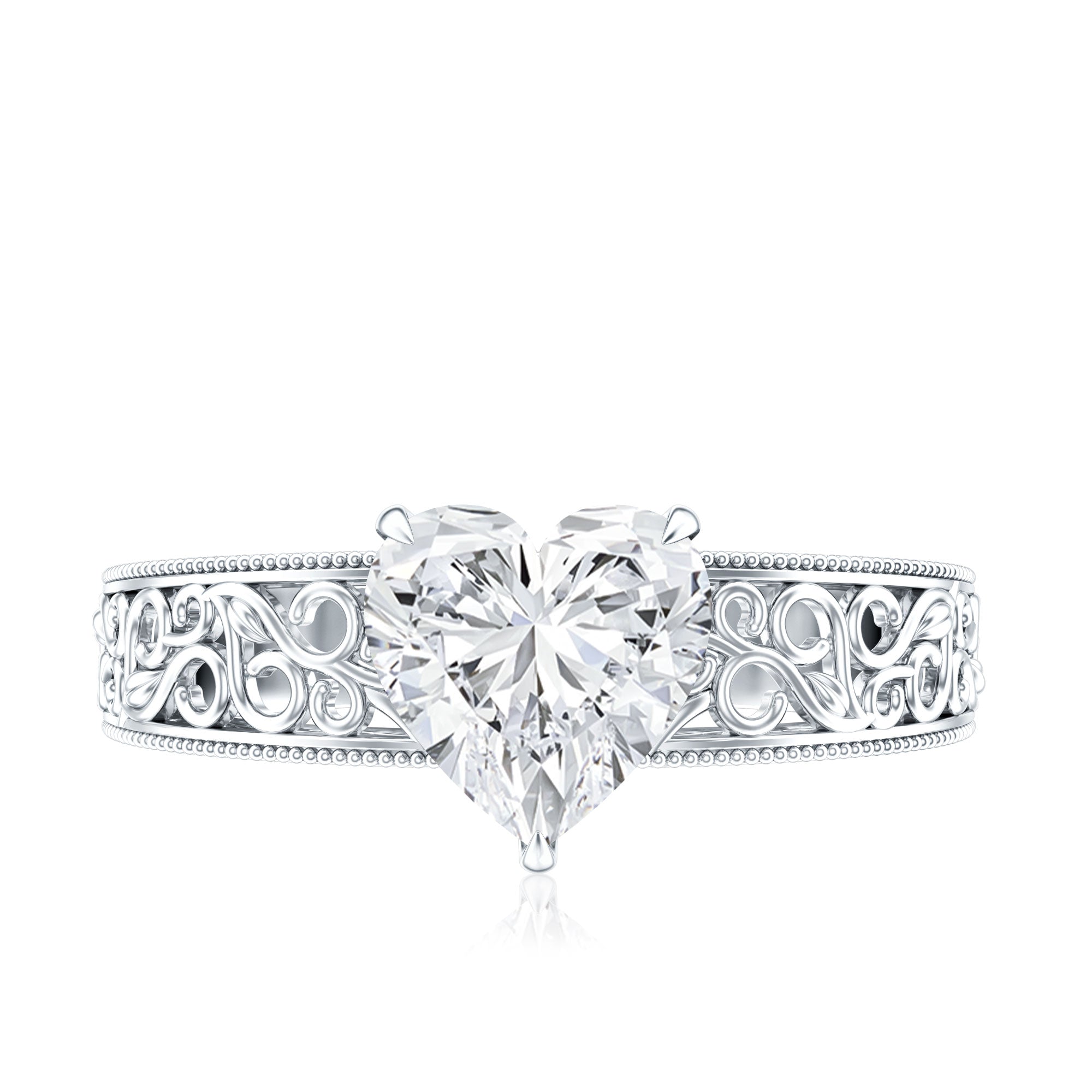2 Carat Lab Grown Diamond Heart Engagement Ring