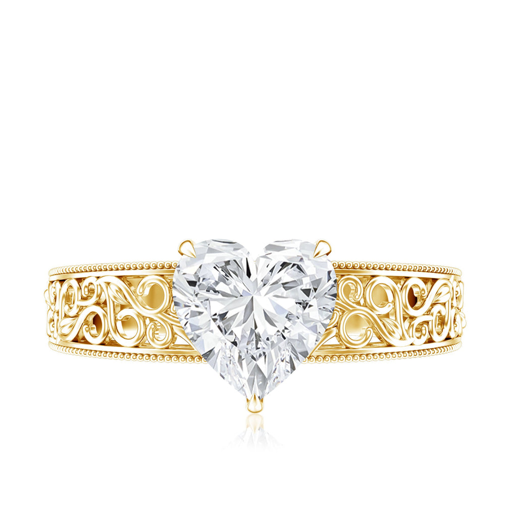 2 Carat Lab Grown Diamond Heart Engagement Ring