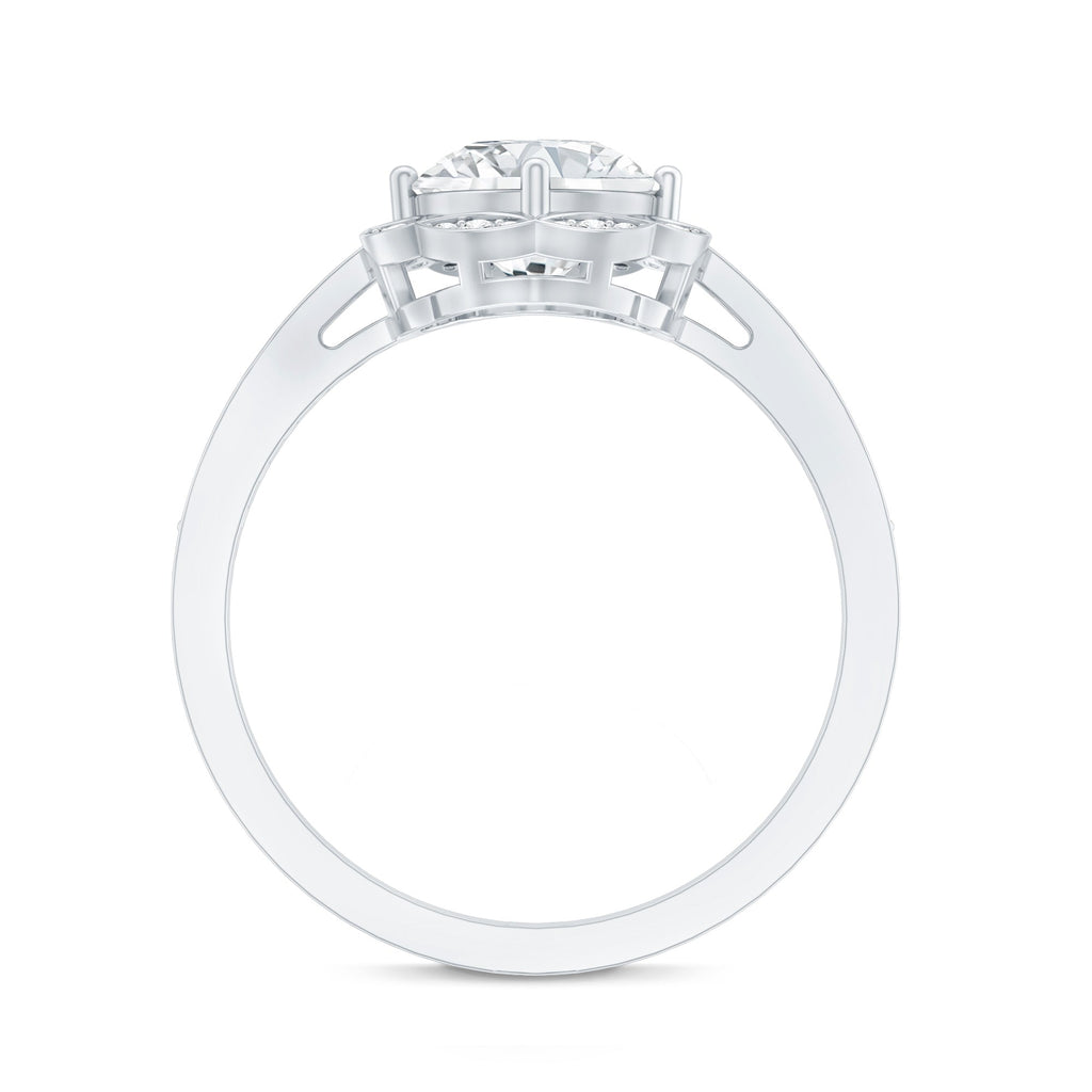 Certified 7 MM Lab Grown Diamond Halo Engagement Ring