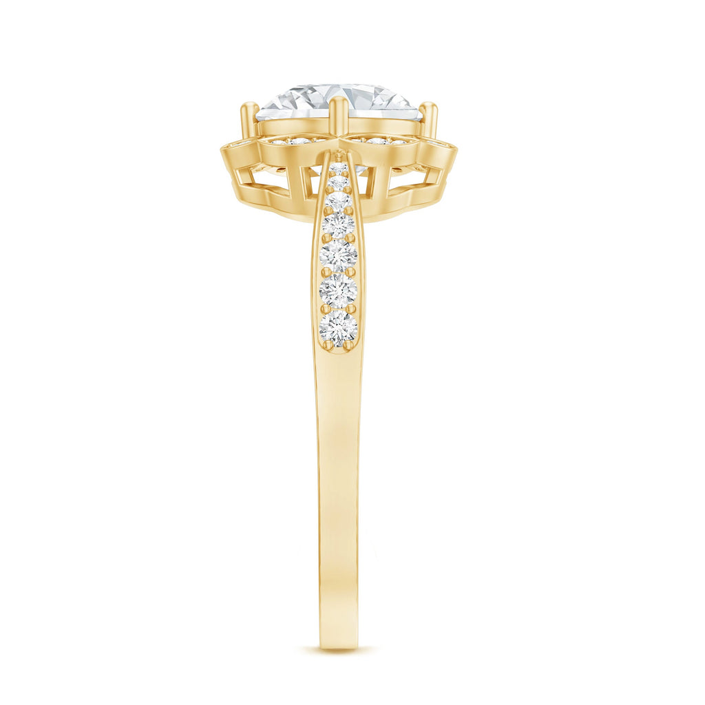 Certified 7 MM Lab Grown Diamond Halo Engagement Ring