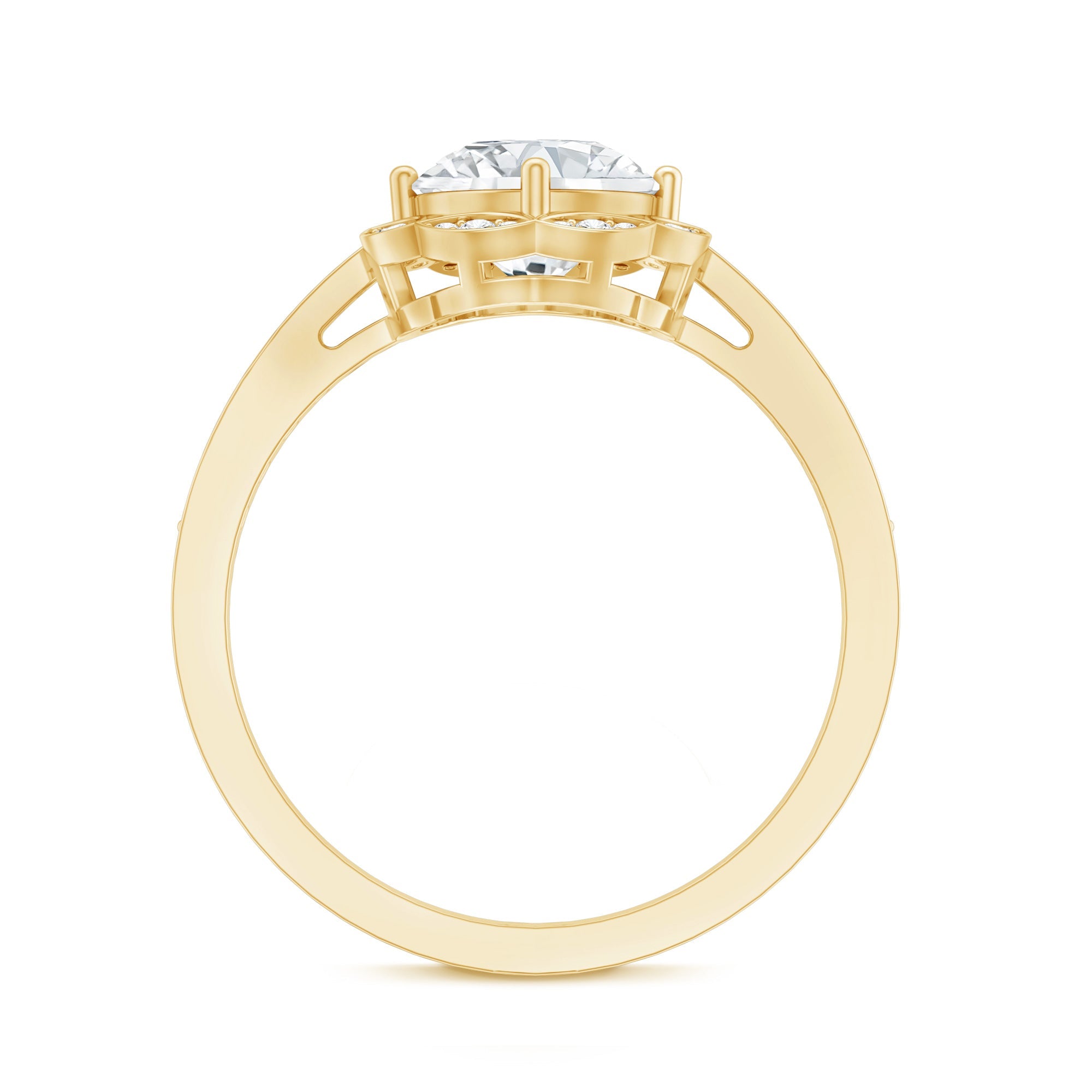 Certified 7 MM Lab Grown Diamond Halo Engagement Ring