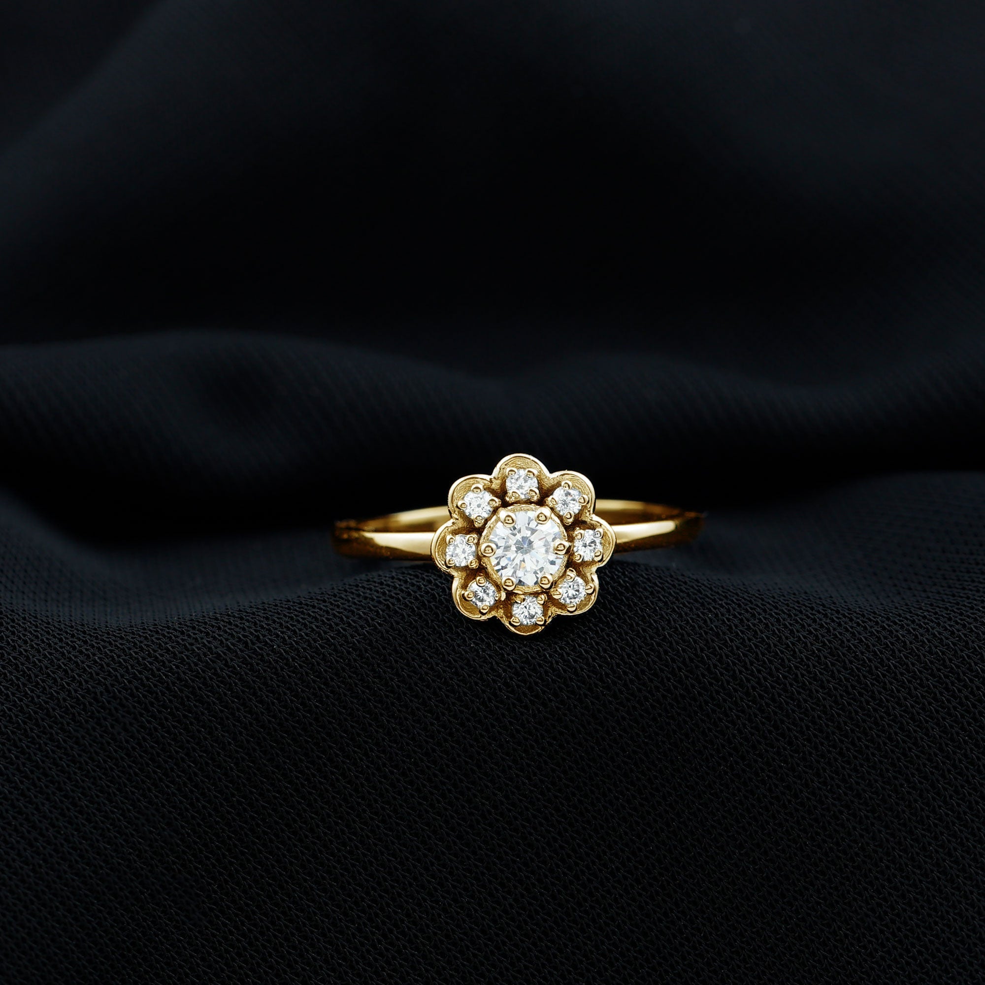 Certified Lab Grown Diamond Flower Promise Ring For Women