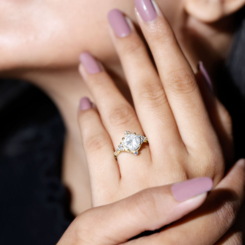 8 mm Lab Grown Diamond Vintage Inspired Engagement Ring
