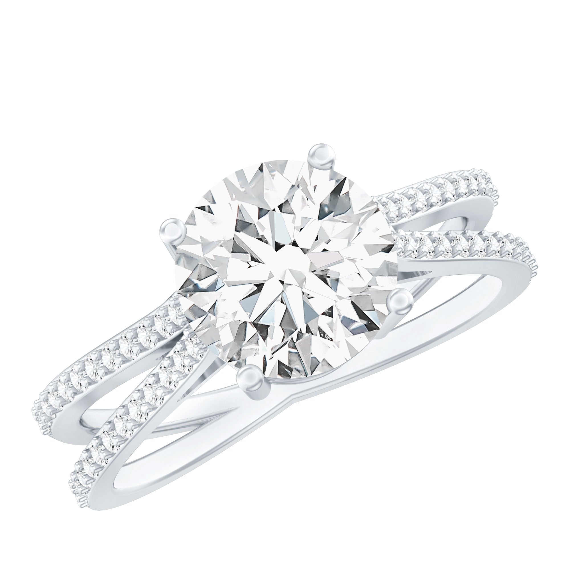Certified 8 mm Lab Grown Diamond Split Shank Engagement Ring
