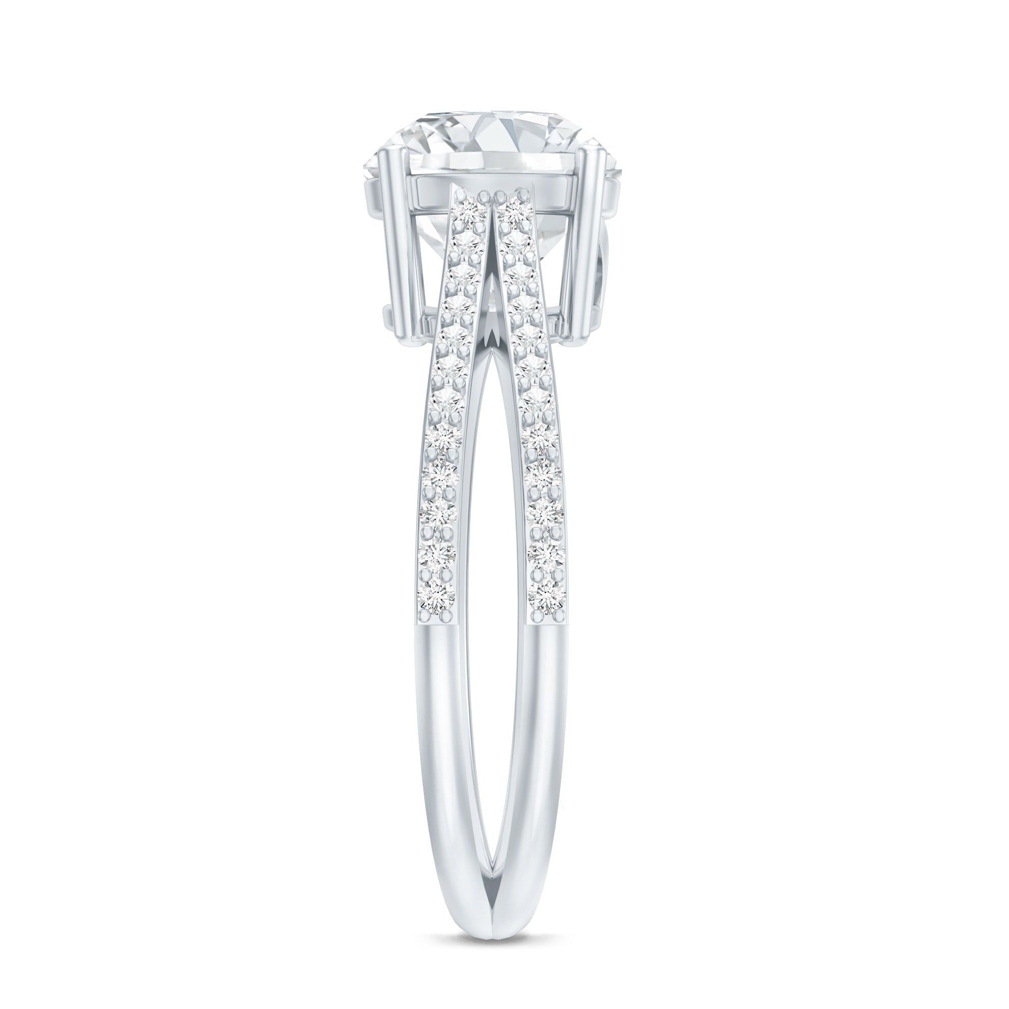 Certified 8 mm Lab Grown Diamond Split Shank Engagement Ring