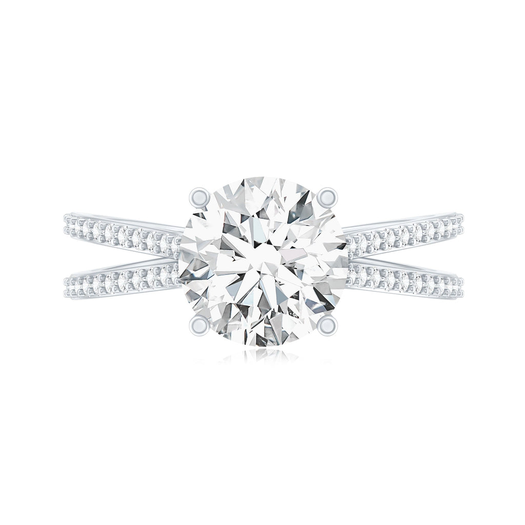 Certified 8 mm Lab Grown Diamond Split Shank Engagement Ring