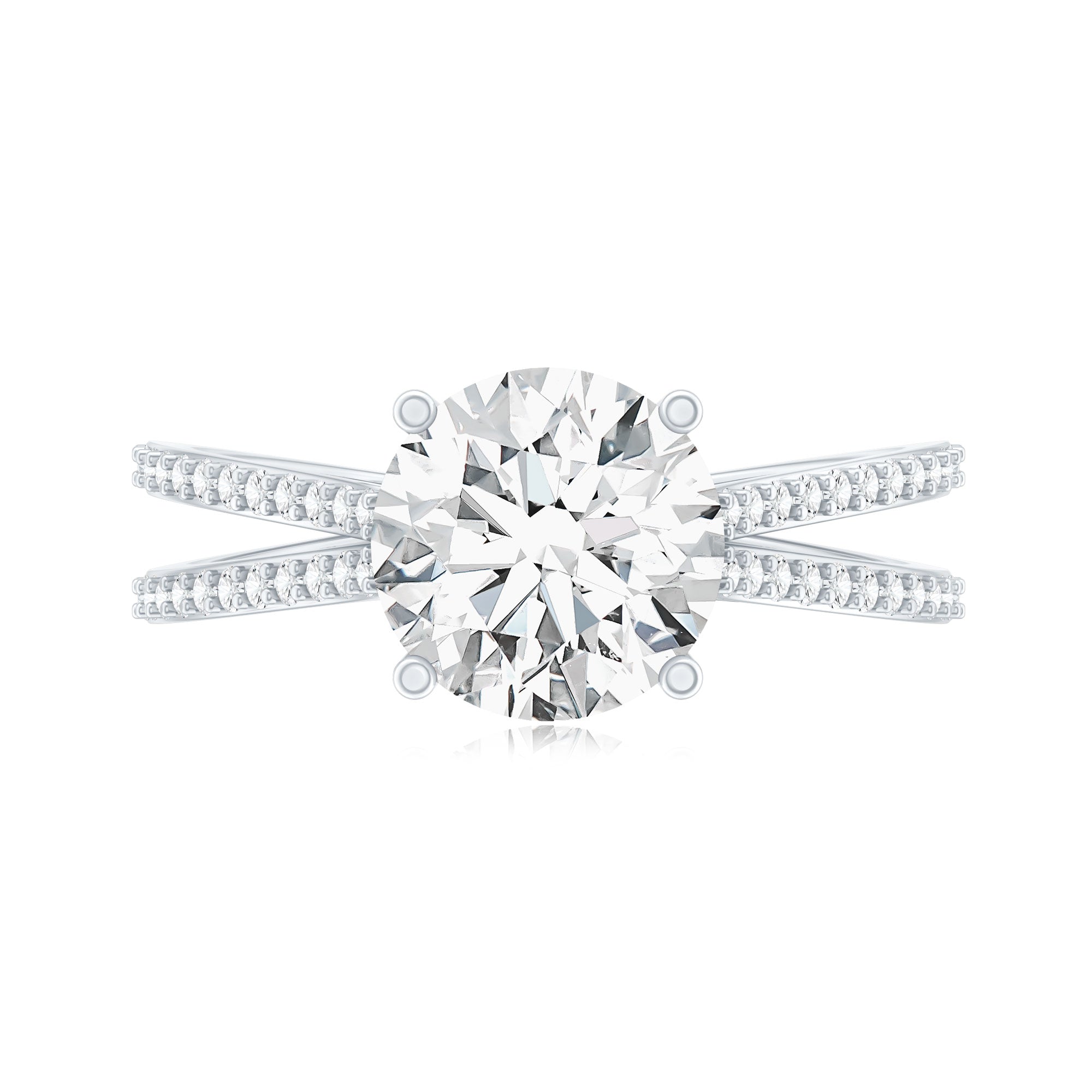 Certified 8 mm Lab Grown Diamond Split Shank Engagement Ring