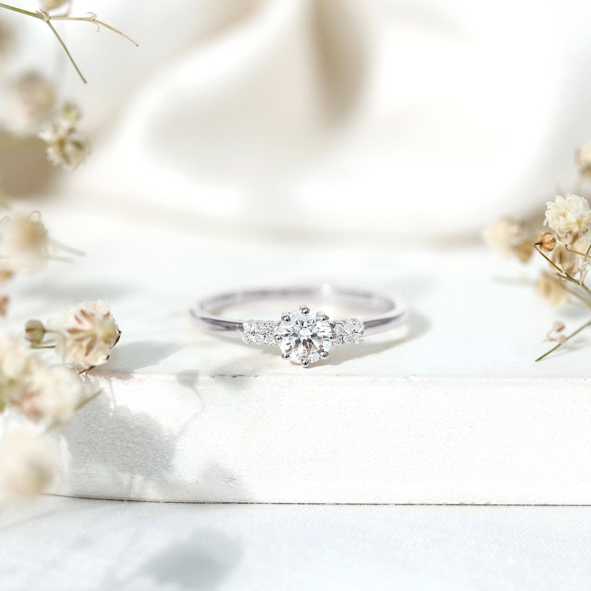 Certified 5 MM Lab Grown Diamond Non Traditional Engagement Ring