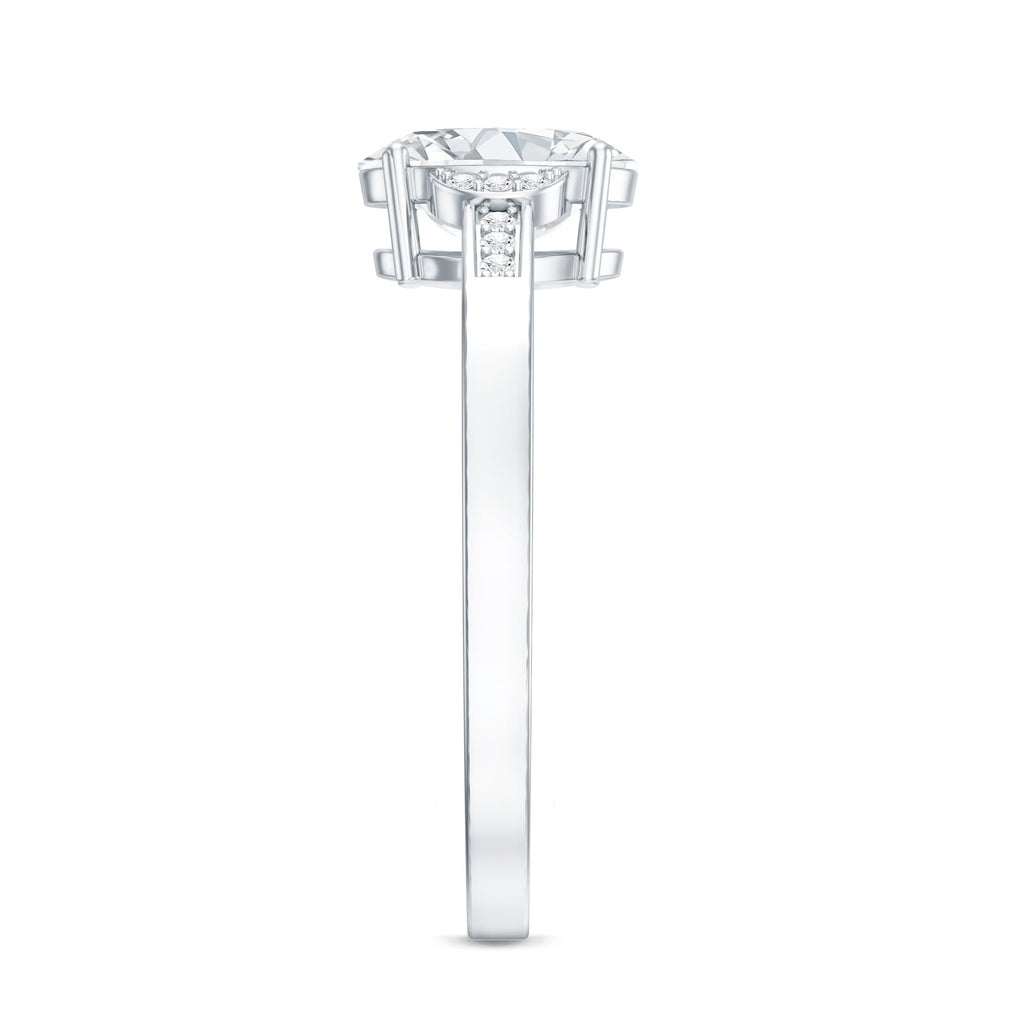 Certified 6X8 MM Oval Lab Grown Diamond Solitaire Engagement Ring