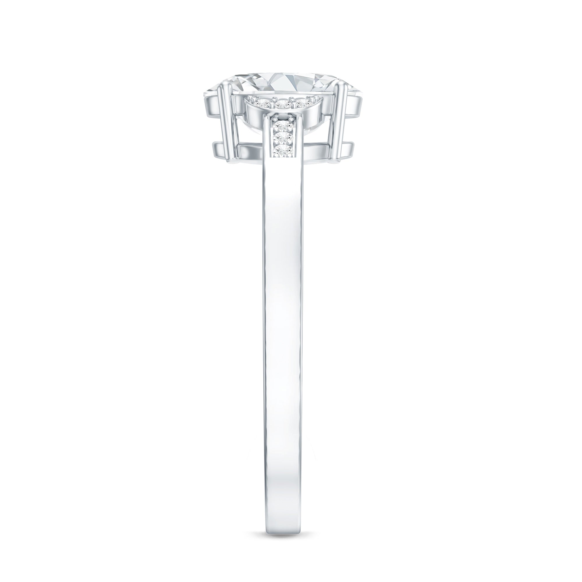 Certified 6X8 MM Oval Lab Grown Diamond Solitaire Engagement Ring