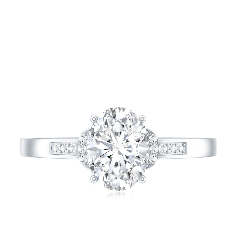 Certified 6X8 MM Oval Lab Grown Diamond Solitaire Engagement Ring