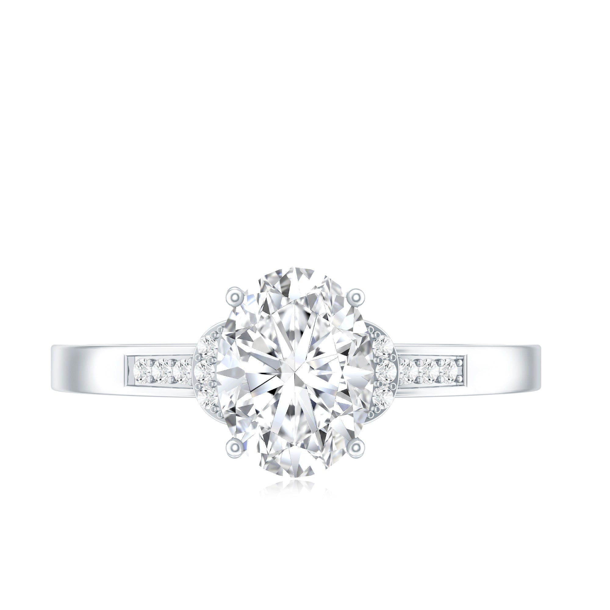 Certified 6X8 MM Oval Lab Grown Diamond Solitaire Engagement Ring