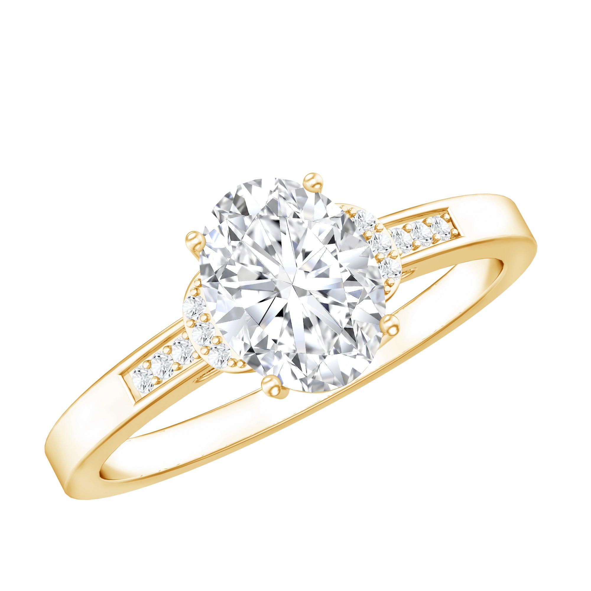 Certified 6X8 MM Oval Lab Grown Diamond Solitaire Engagement Ring