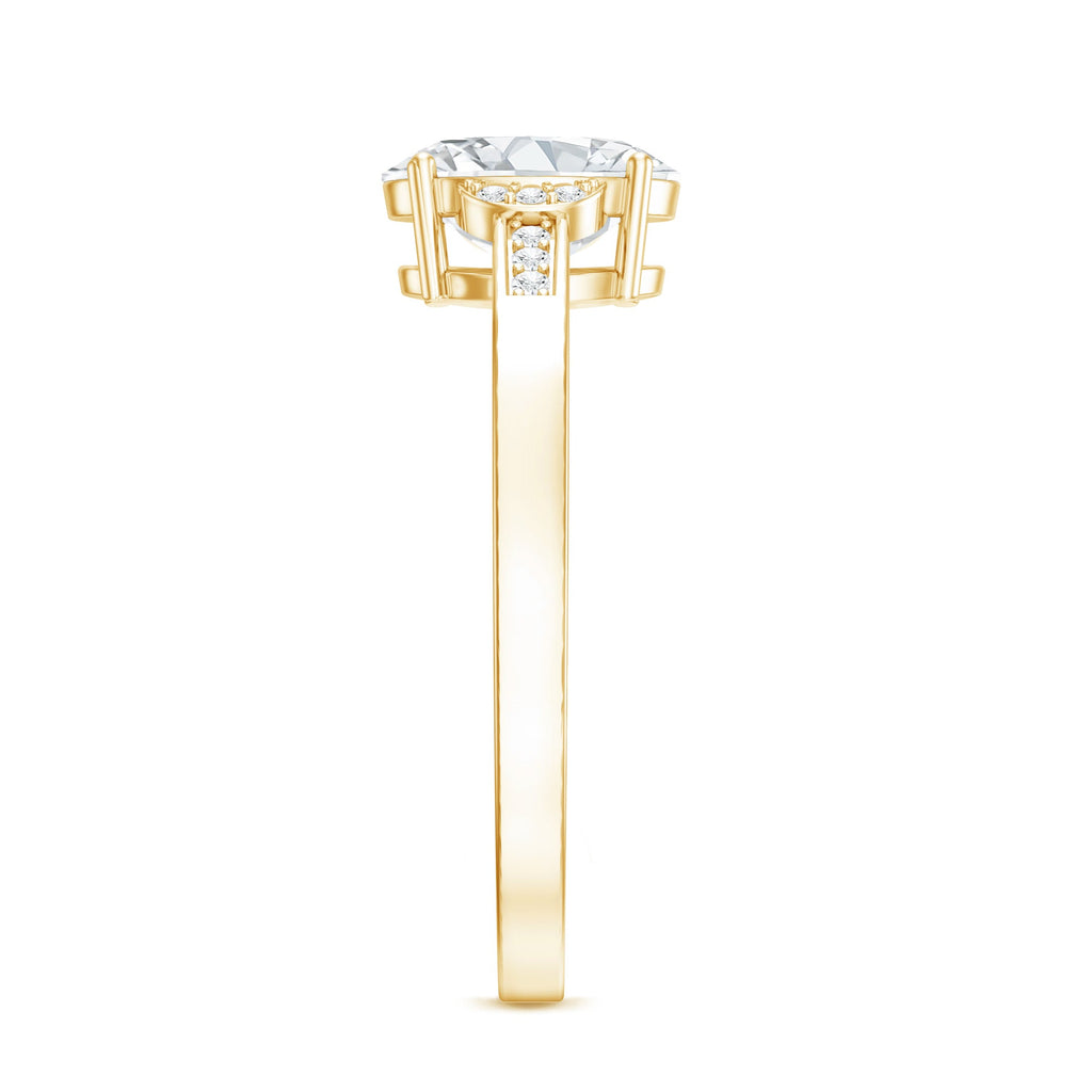 Certified 6X8 MM Oval Lab Grown Diamond Solitaire Engagement Ring