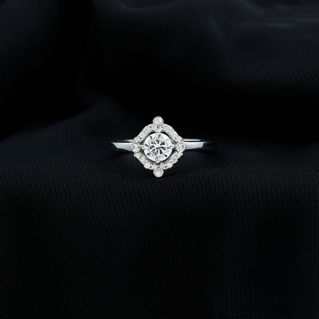 Certified 5 MM Lab Grown Diamond Unique Engagement Ring