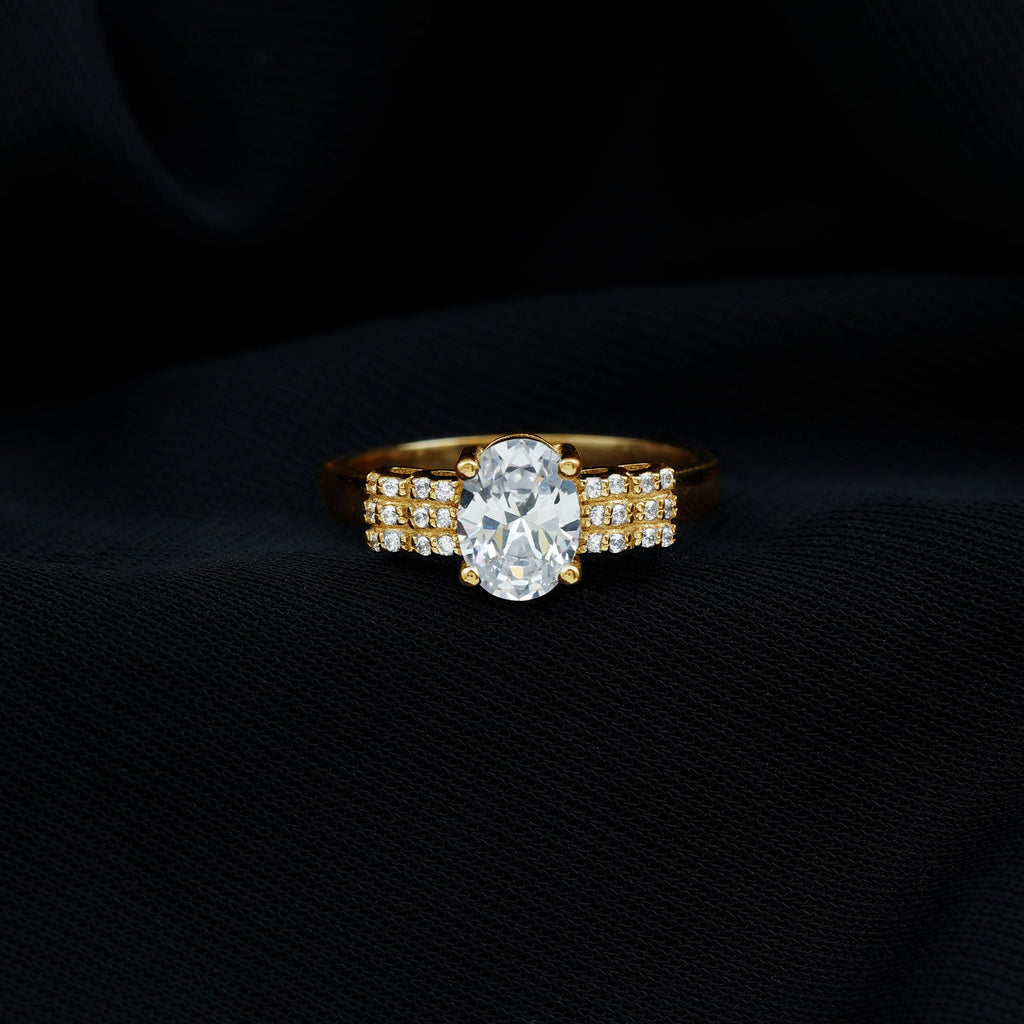 Certified 6X8 MM Oval Lab Grown Diamond Designer Engagement Ring