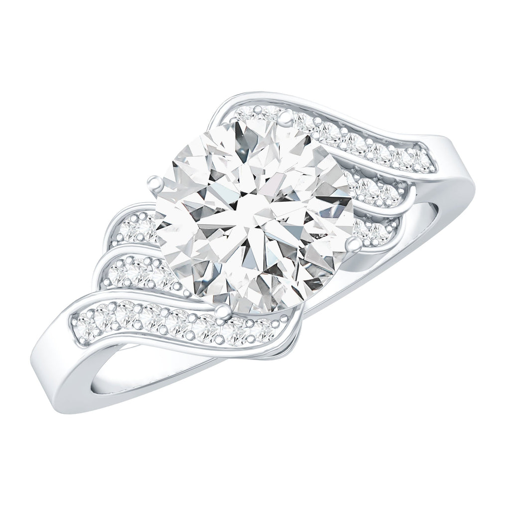 Certified 8 MM Lab Grown Diamond Unique Engagement Ring