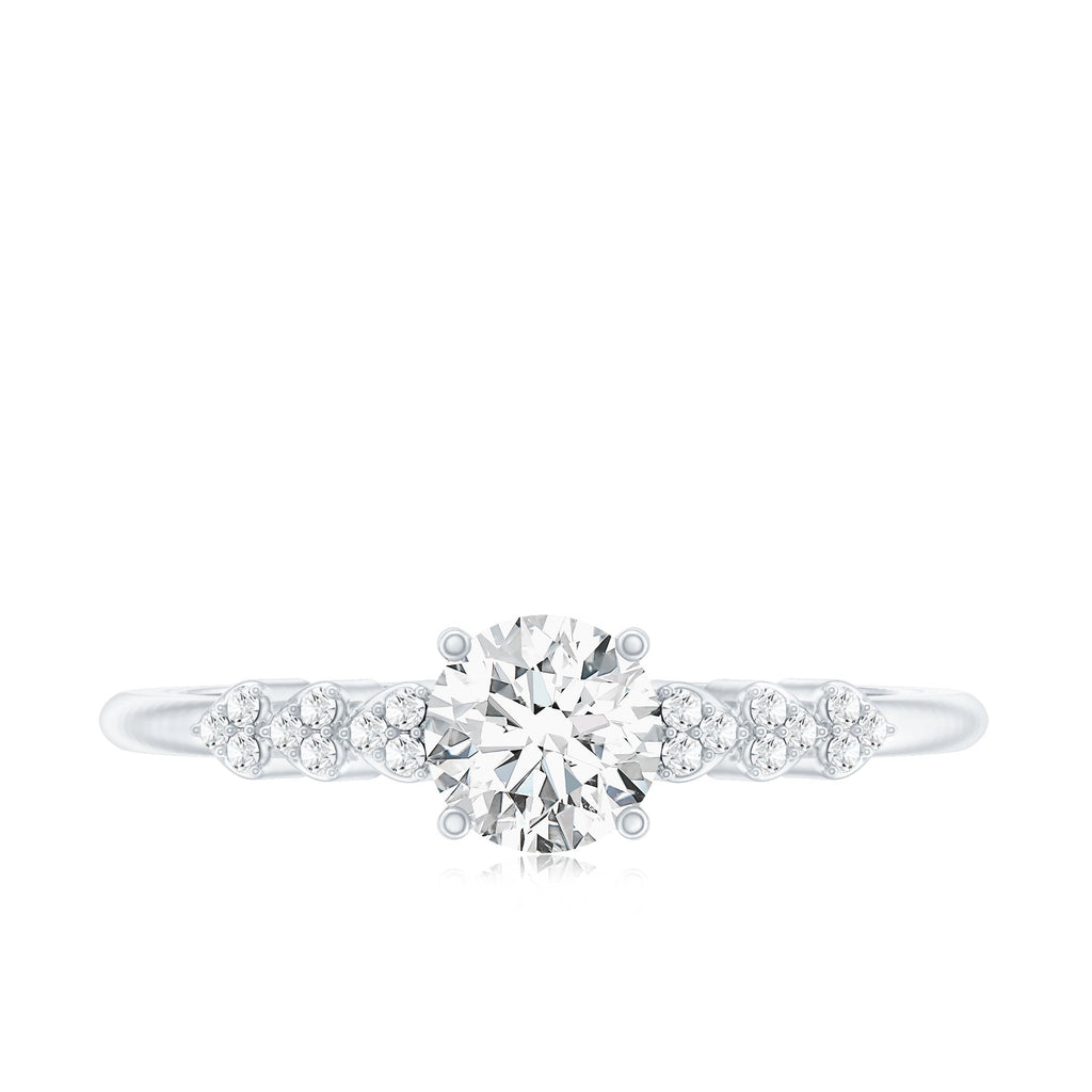 Certified 5 MM Lab Grown Diamond Designer Engagement Ring