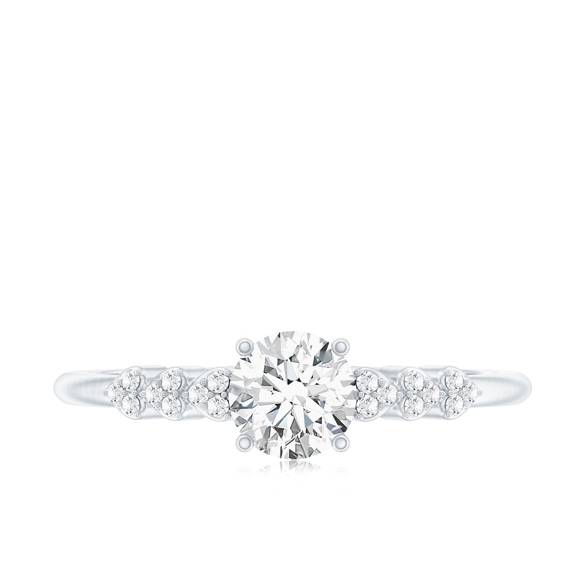 Certified 5 MM Lab Grown Diamond Designer Engagement Ring