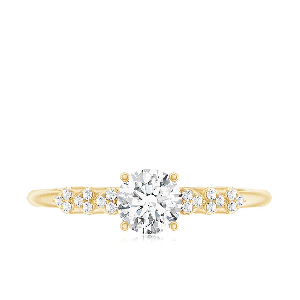 Certified 5 MM Lab Grown Diamond Designer Engagement Ring