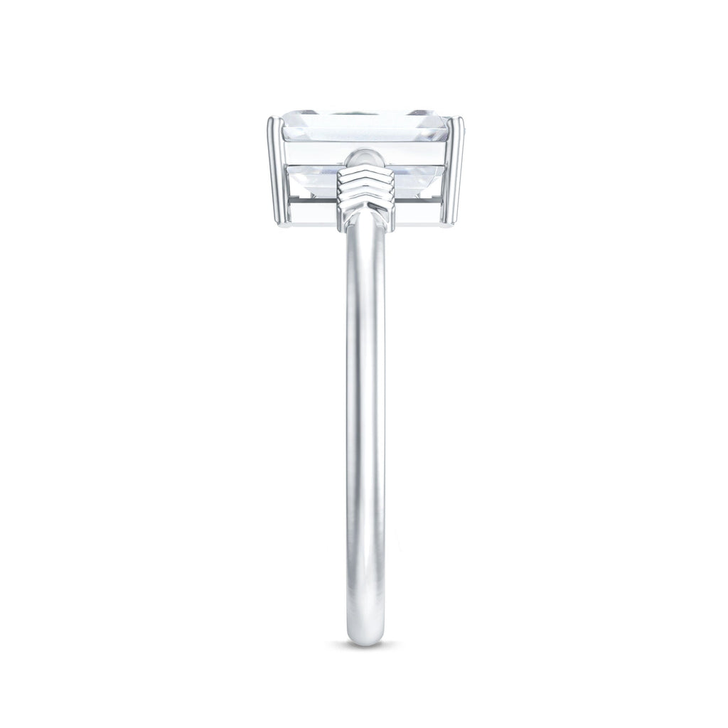 Lab Grown Diamond Emerald Cut Designer Engagement Ring