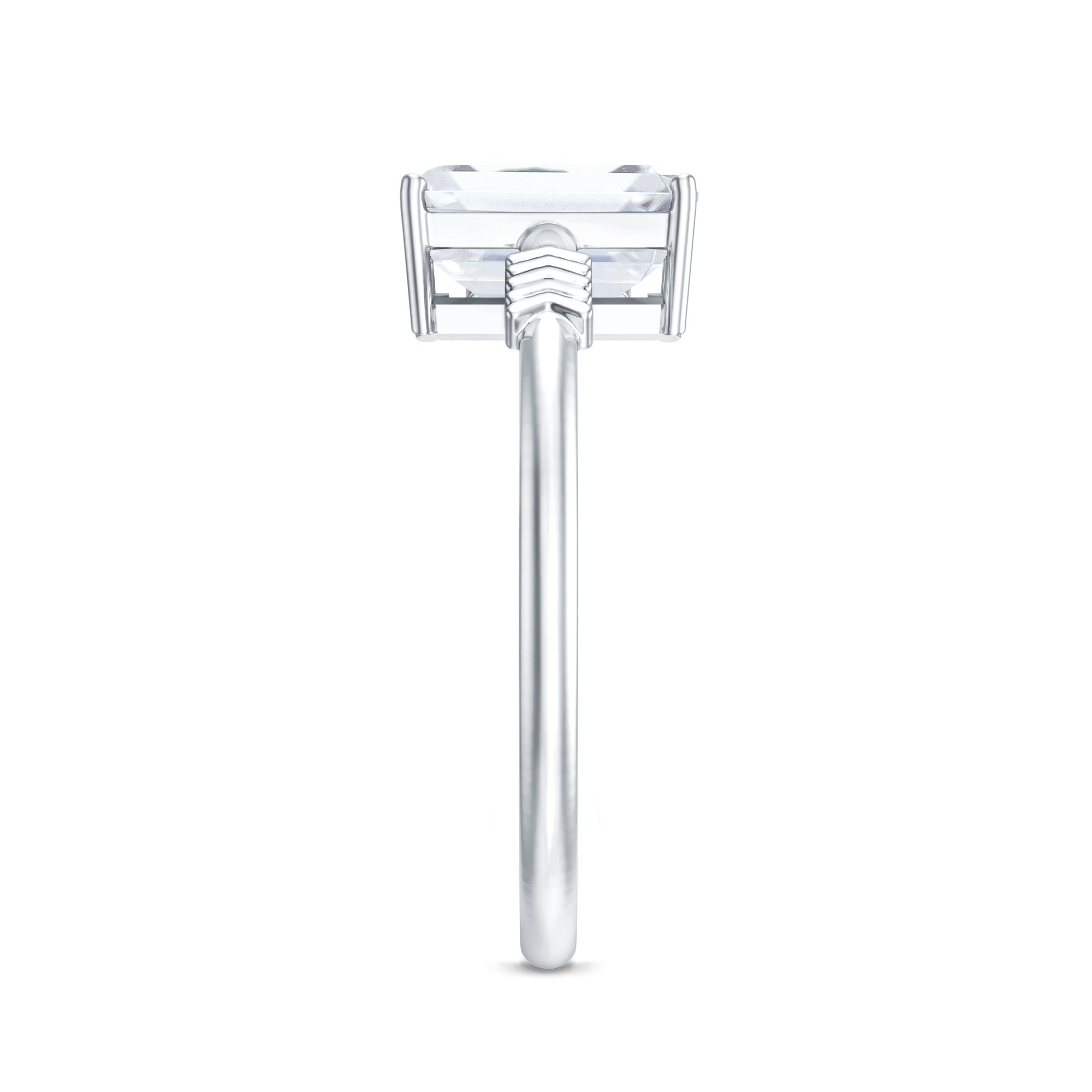 Lab Grown Diamond Emerald Cut Designer Engagement Ring