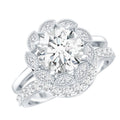 Lab Grown Diamond Vintage Inspired Engagement Ring with Wedding Band