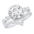 Certified Lab Grown Diamond Solitaire Bridal Ring Set With Enhancer