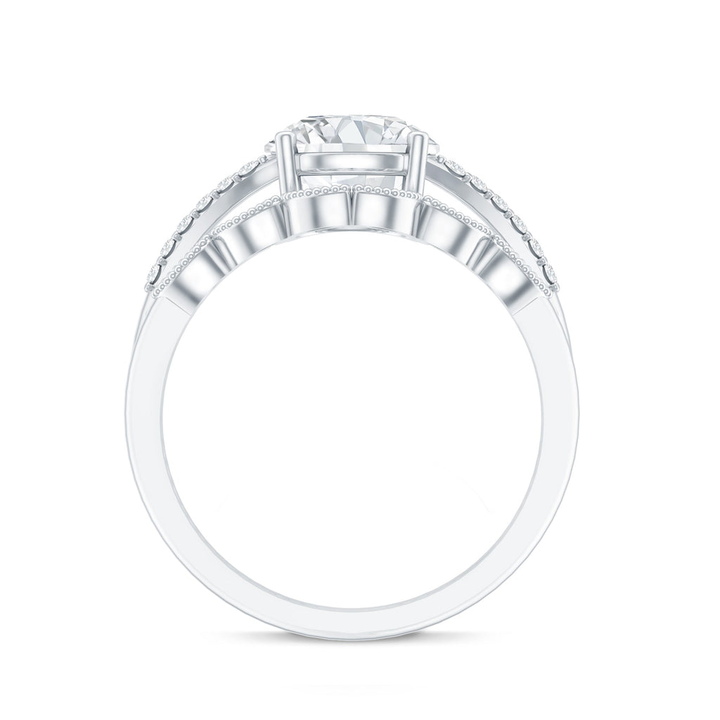Certified Lab Grown Diamond Engagement Ring With Ring Guard