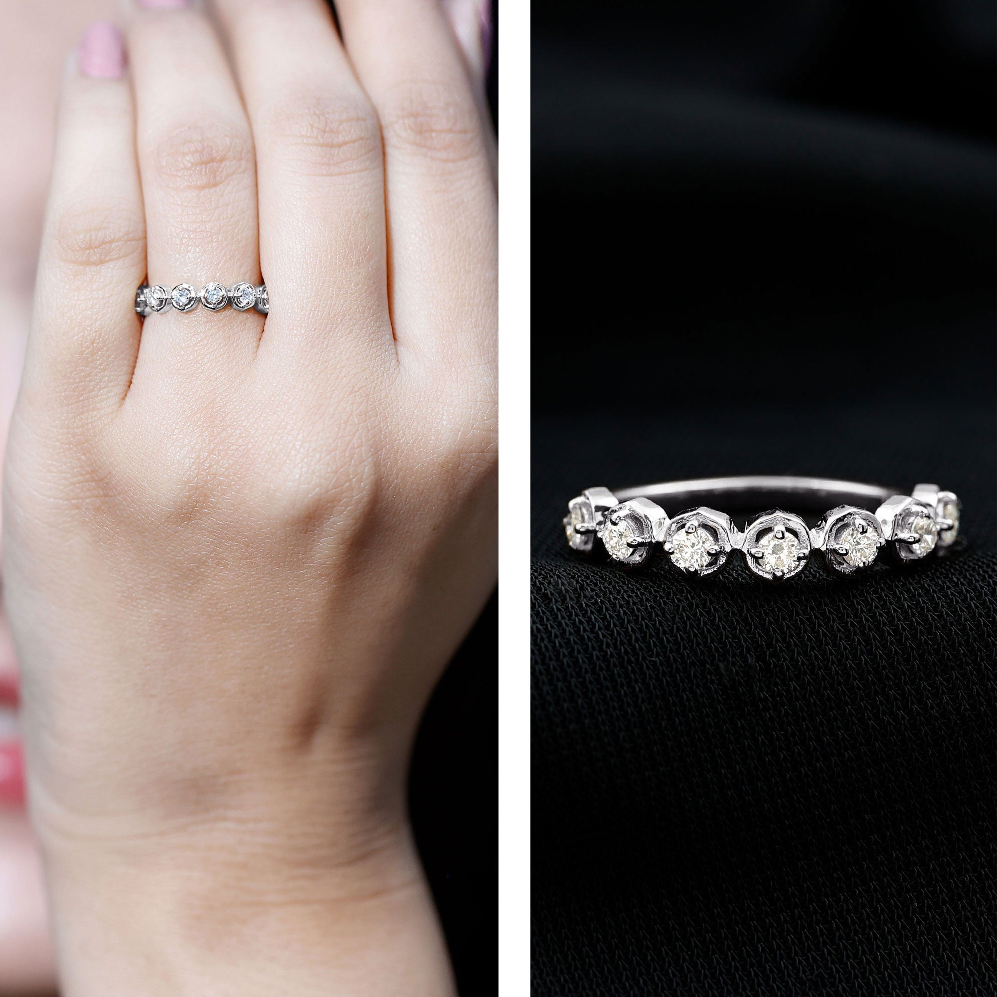 Certified Lab Grown Diamond Half Eternity Anniversary Ring
