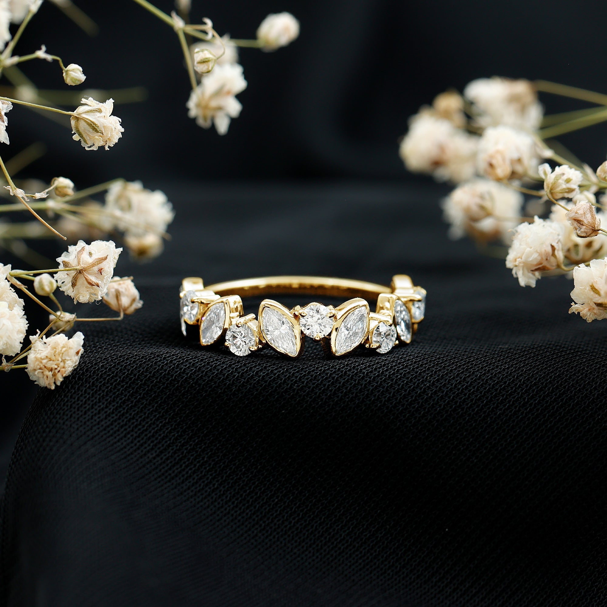 Certified Lab Grown Diamond Half Eternity Anniversary Ring For Women