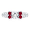 Lab Grown Diamond 5 MM Princess Cut Engagement Ring With Ruby