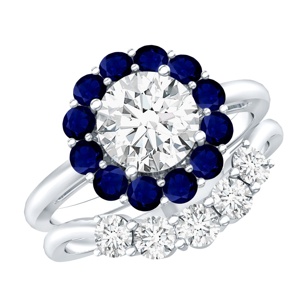 Certified 7 MM Lab Grown Diamond Engagement Ring with Enhancer