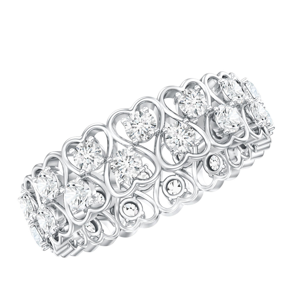 Certified Lab Grown Diamond Heart Eternity Band Ring