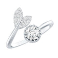 Certified 5 MM Round Lab Grown Diamond Tail Cuff Ring