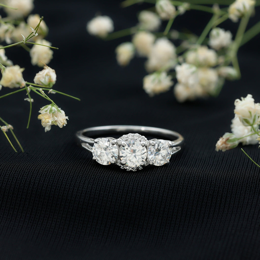 Certified Lab Grown Diamond Past Present Future Engagement Ring