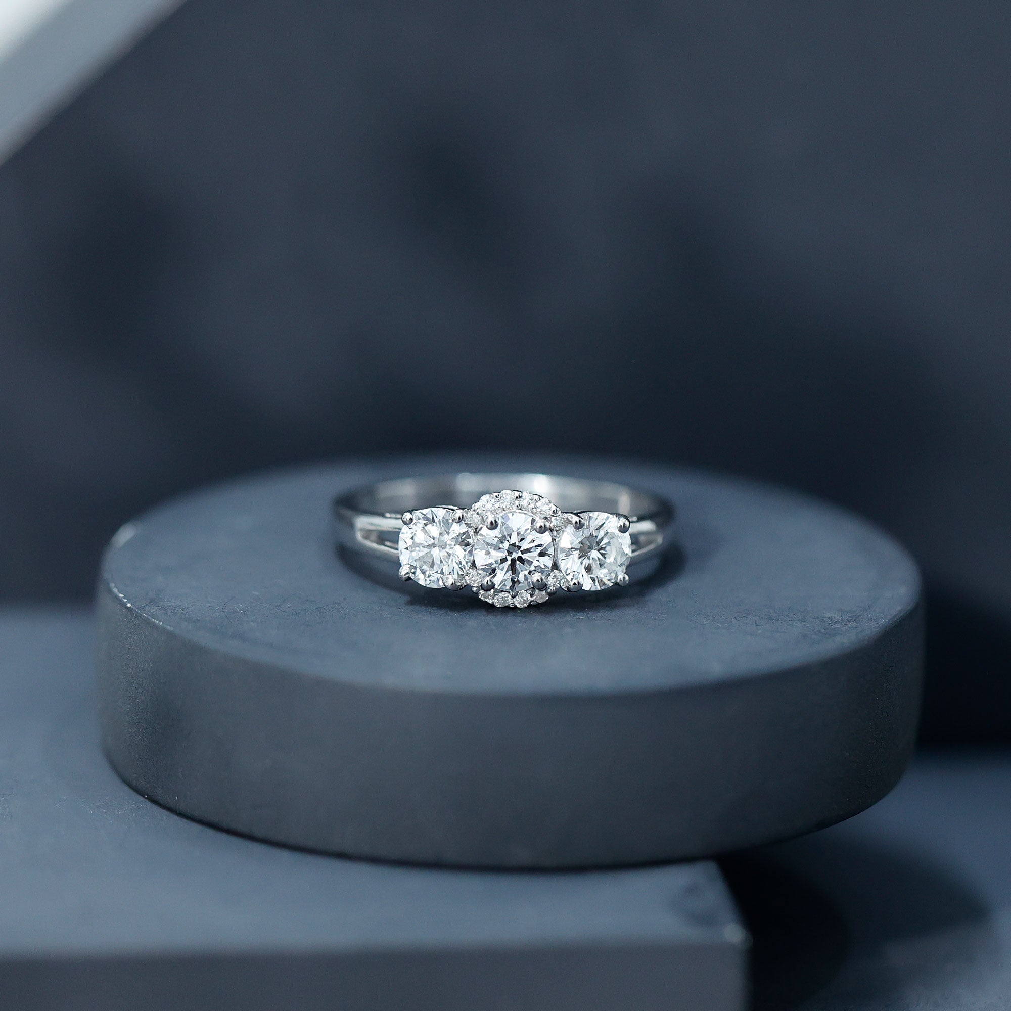 Certified Lab Grown Diamond Past Present Future Engagement Ring