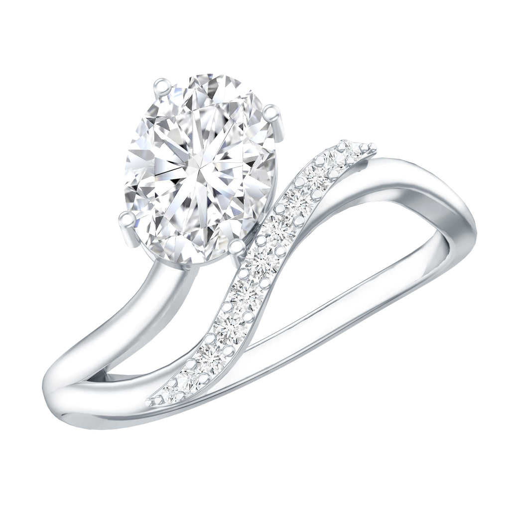 Certified Lab Grown Diamond 6X8 MM Oval Engagement Ring For Women