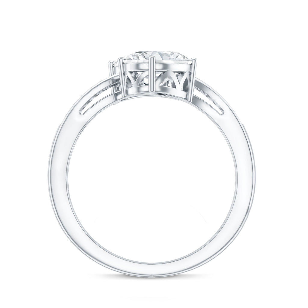 Certified Lab Grown Diamond Designer 2 Stone Engagement Ring