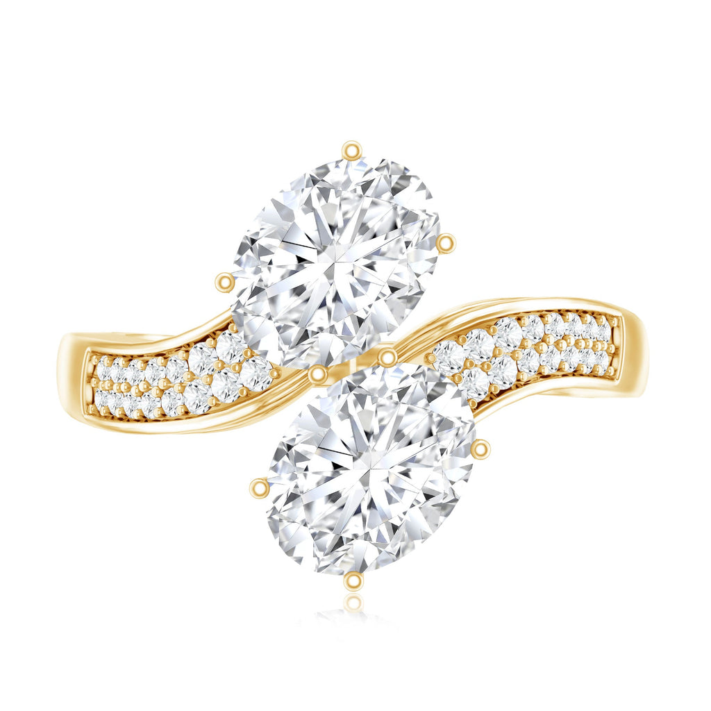 Certified Lab Grown Diamond Designer 2 Stone Engagement Ring