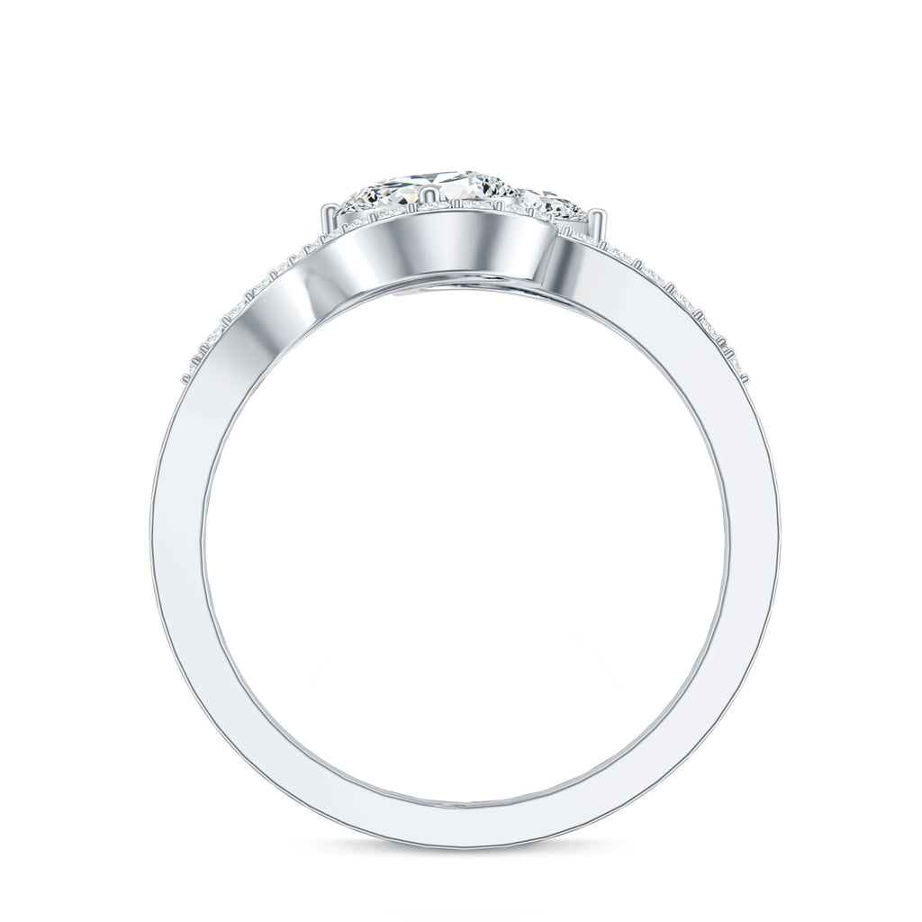 Certified Lab Diamond Toi Et Moi Designer Engagement Ring