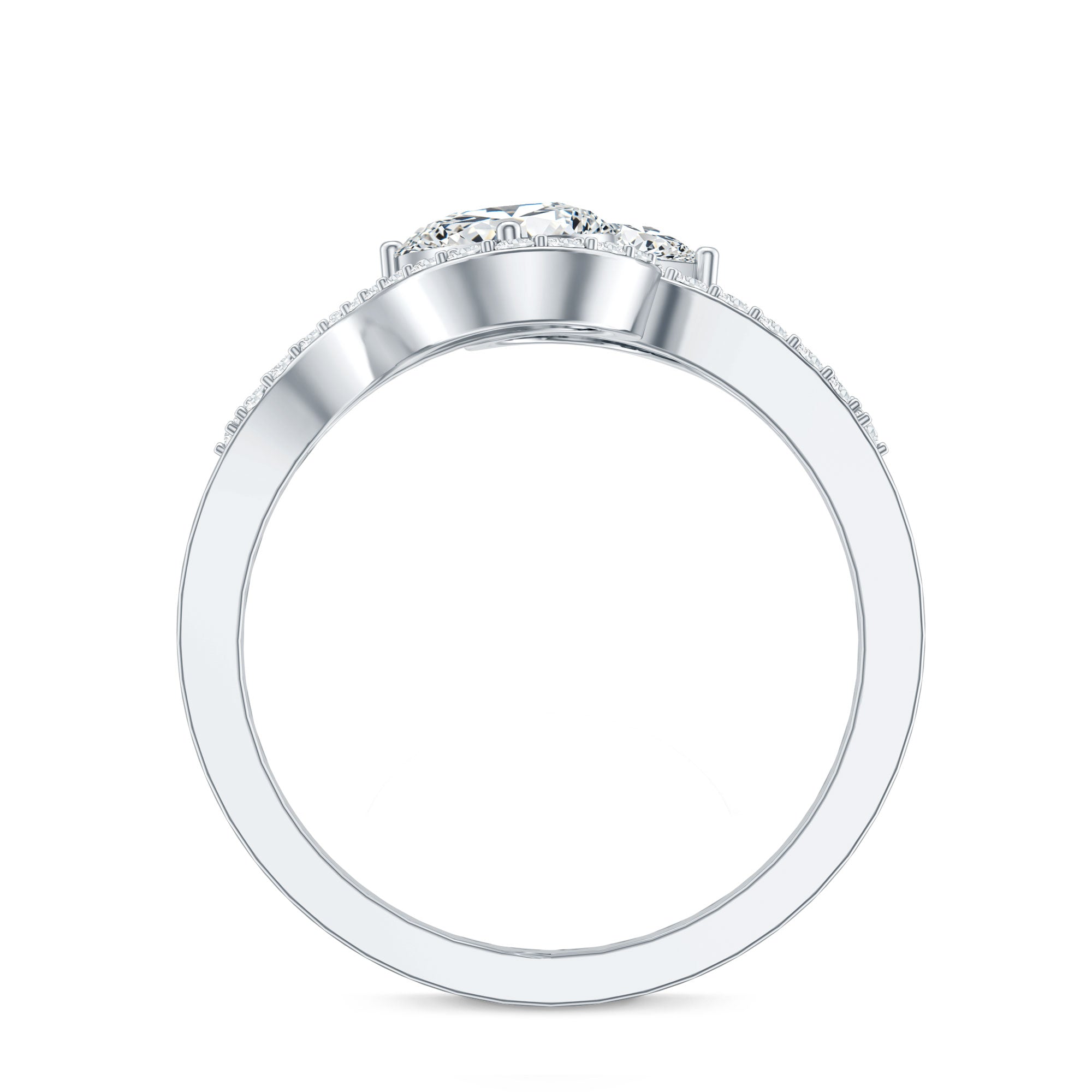 Certified Lab Diamond Toi Et Moi Designer Engagement Ring